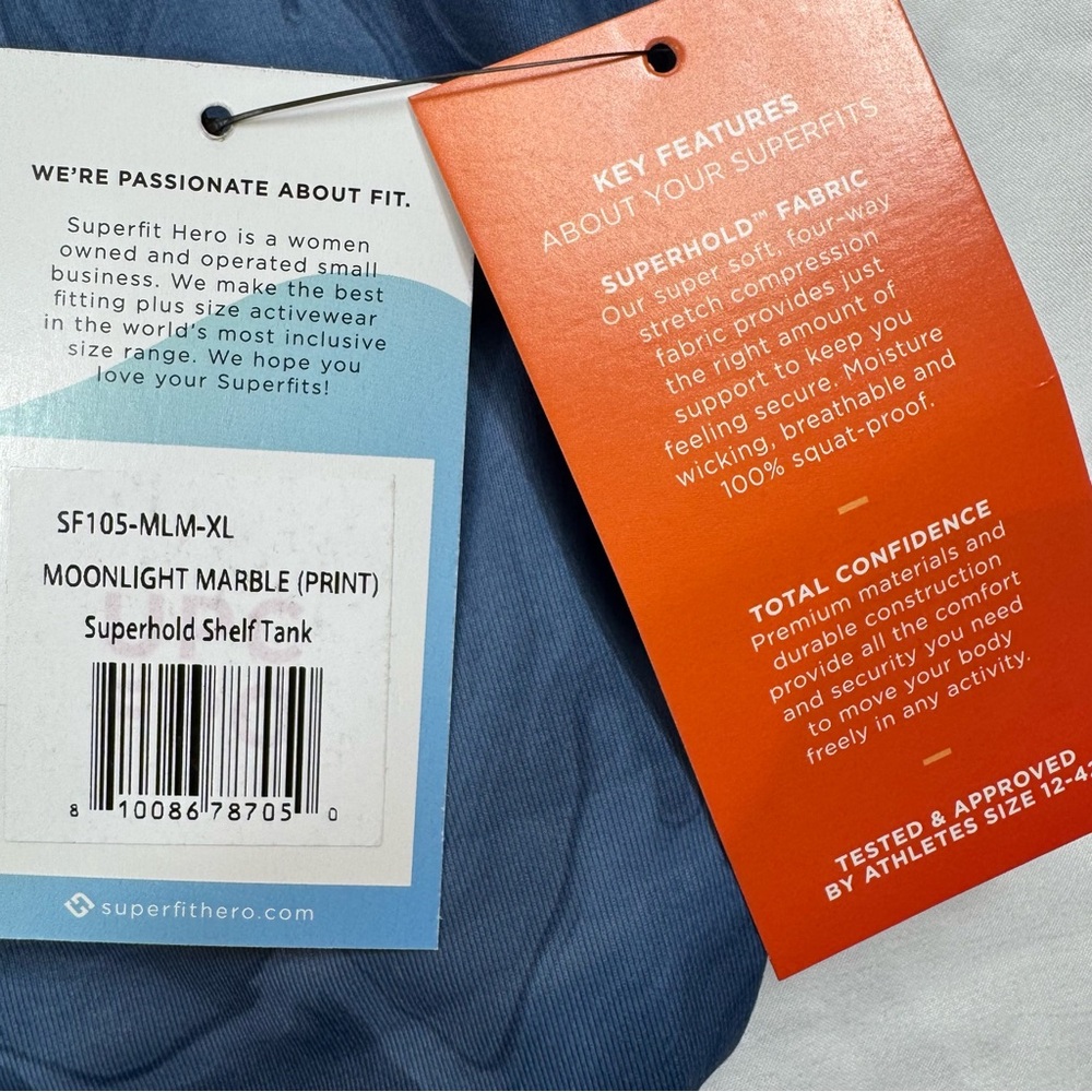 SuperFit Hero Superhold Shelf Tank Size 16-18 XL, Blue, Sports Bra Tank Top - Picture 4 of 8